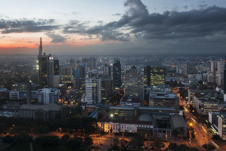 City skyline at night